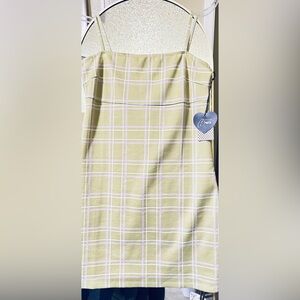 Popular Basics Women's Pencil Skirt - Light Yellow Plaid